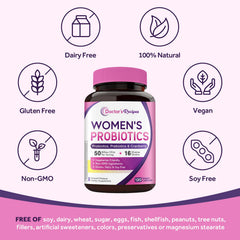 Doctor's Recipes Probiotic label highlights 16 strains and delayed release