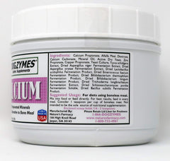 Dogzymes KA Calcium powder—finely milled supplement to mix into dog food.