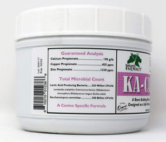 Dogzymes KA Calcium scoop measure—precise portioning for homemade dog diets.