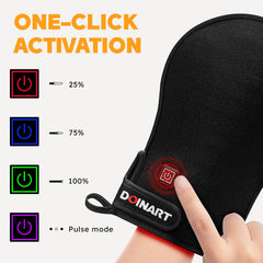 Doinart red light hand glove interface closeup with one button control