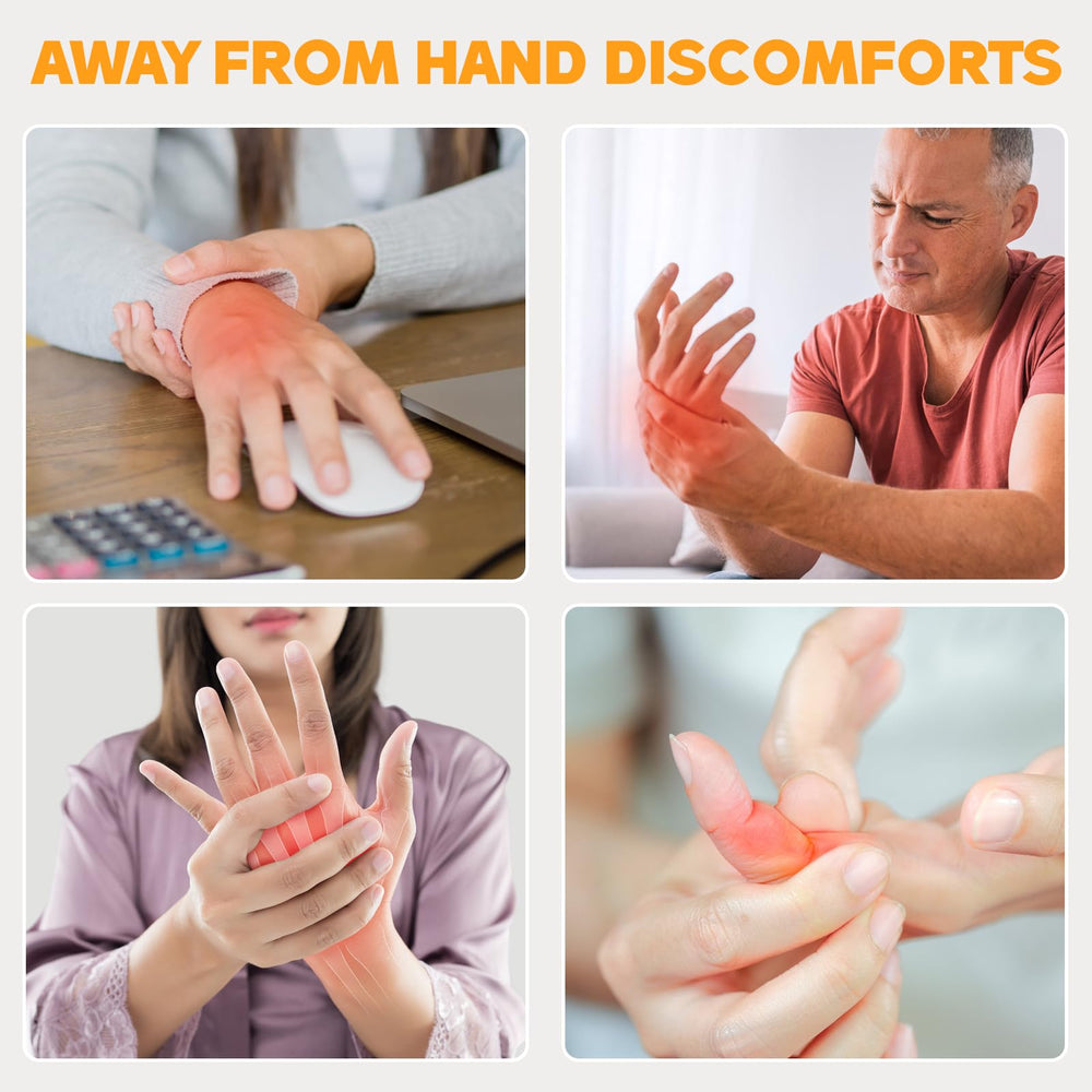 Doinart red light hand glove in use during typing for daily comfort