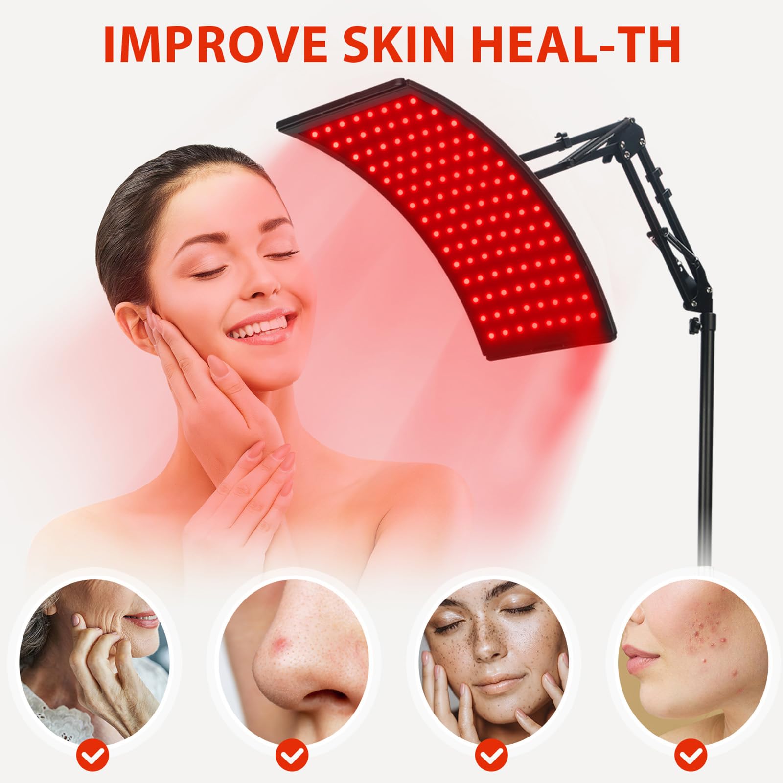 Doinart red light therapy panel side view shows compact design