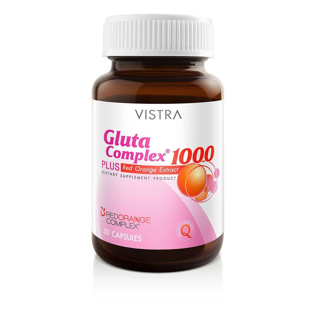 DOK MAI VISTRA Gluta Complex 1000 Plus bottle on a clean desk for daily wellness.