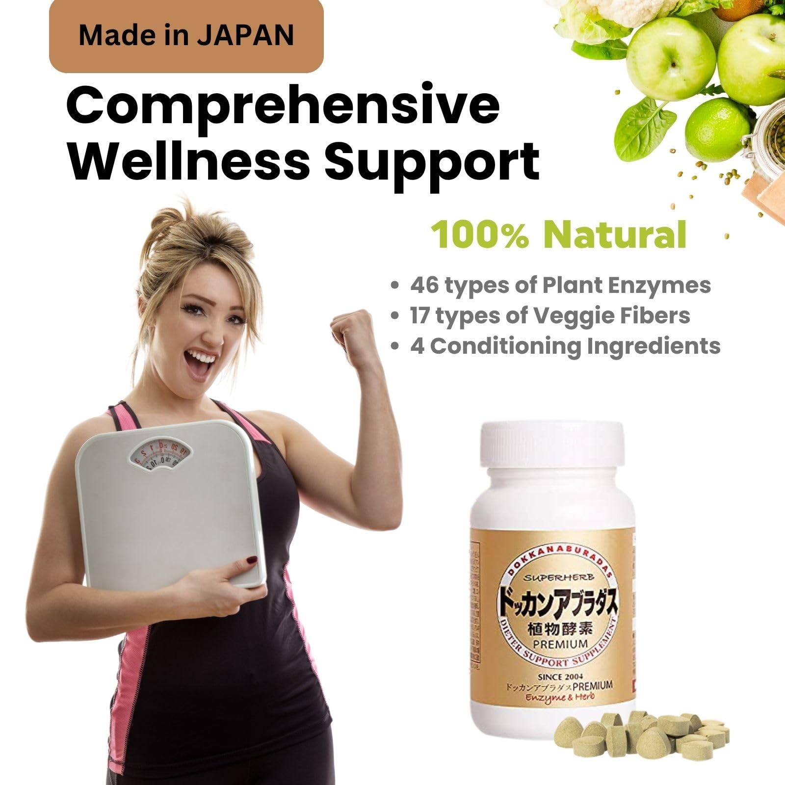 DOKKANABURADAS digestive-enzymes tablets highlight plant-based enzymes for smoother digestion