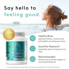 Dolovent CoQ10 150mg tablet, supports cellular energy and brain vitality.
