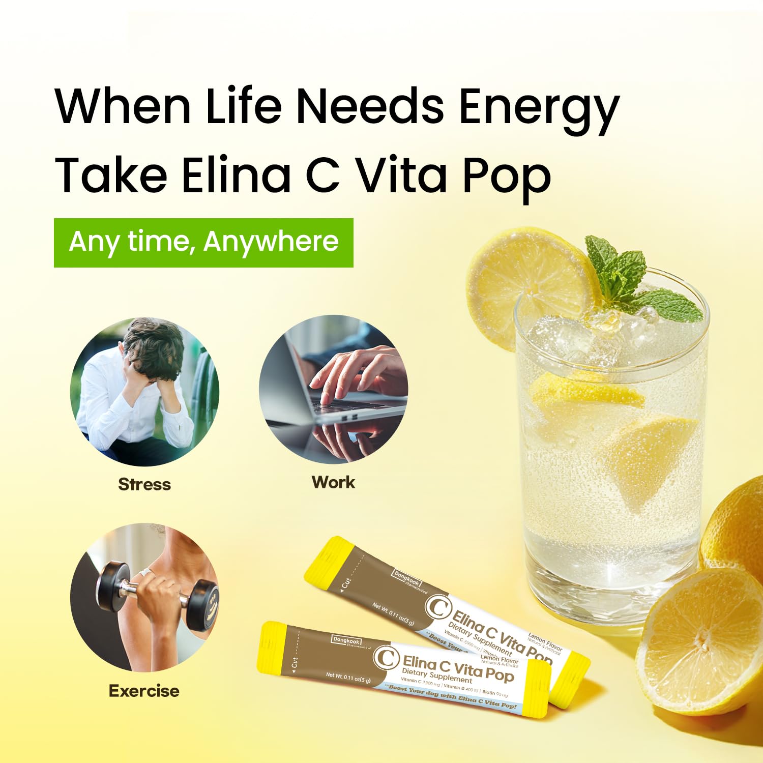 DONGKOOK Vita Pop lemonade flavor powder dissolving smoothly
