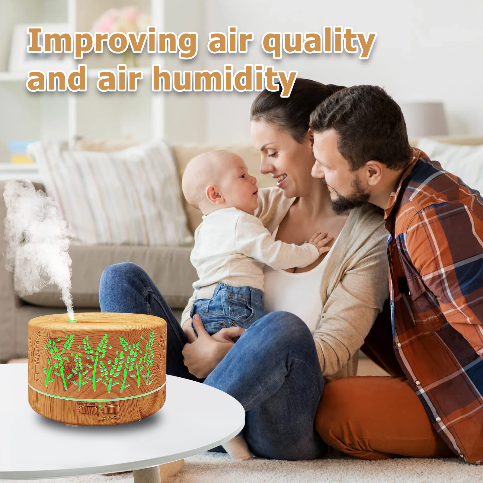 Dongzhen cool-mist humidifier helps with dry air in winter.