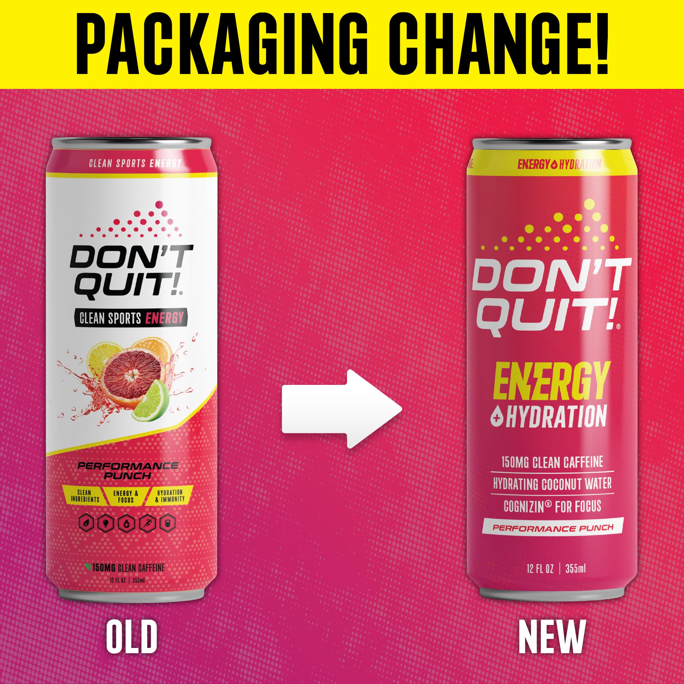 12-pack DON’T Quit clean energy drinks ready for daily use.