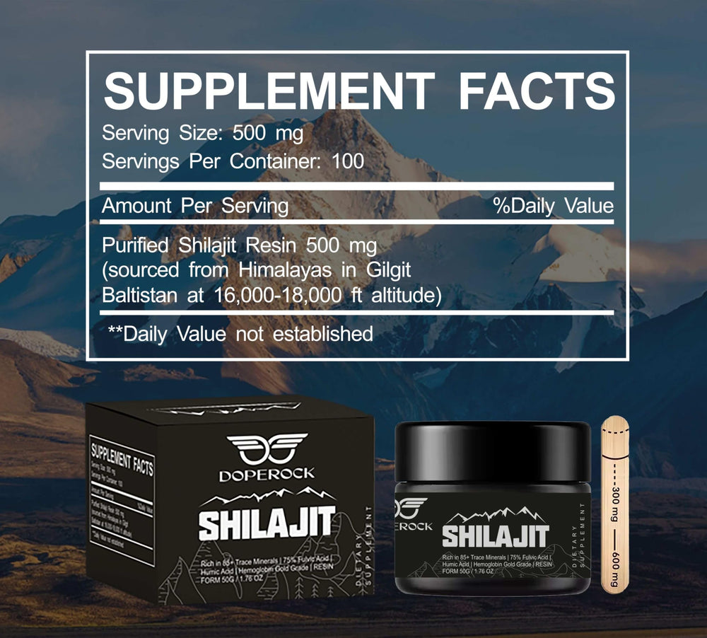 Golden Doperock Shilajit resin close-up highlighting minerals.