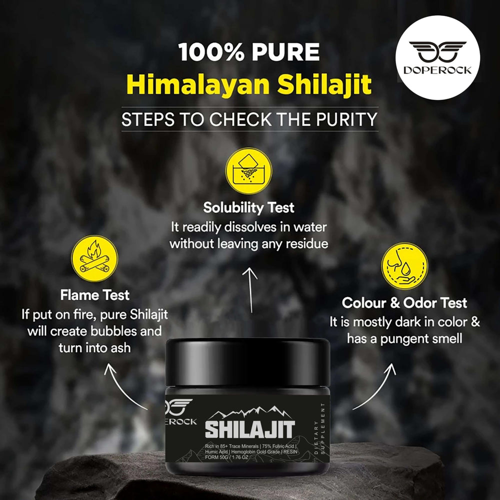 Pouring Doperock Shilajit resin into water for easy consumption.