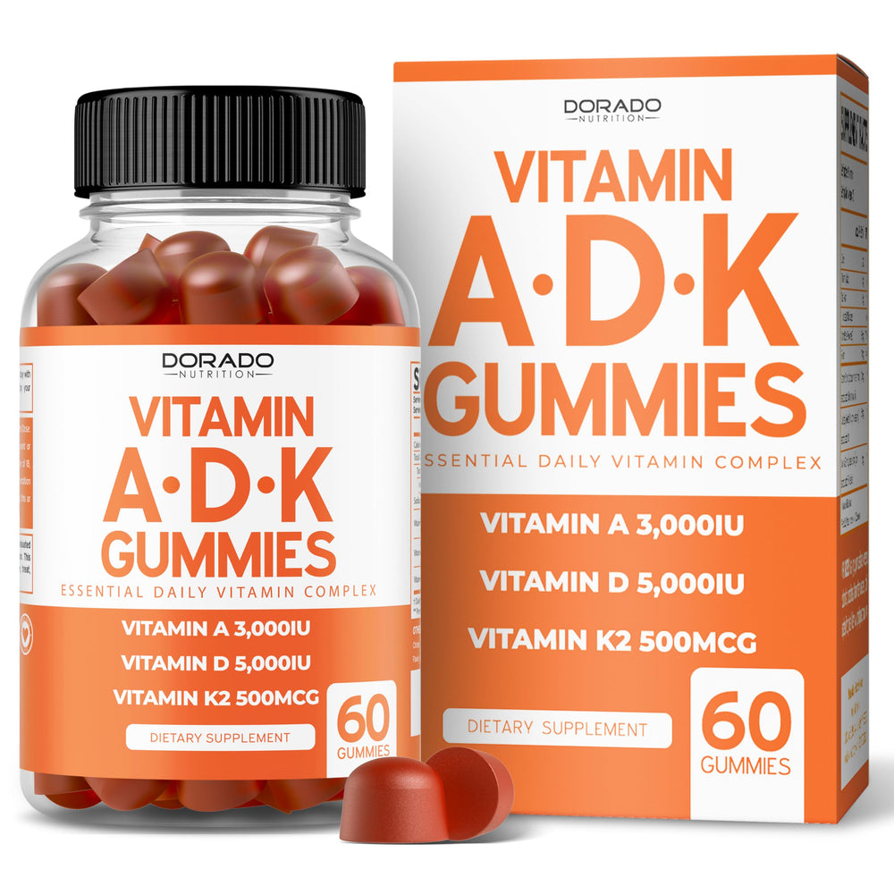 DORADO NUTRITION ADK Gummies Raspberry bottle supports daily wellness.