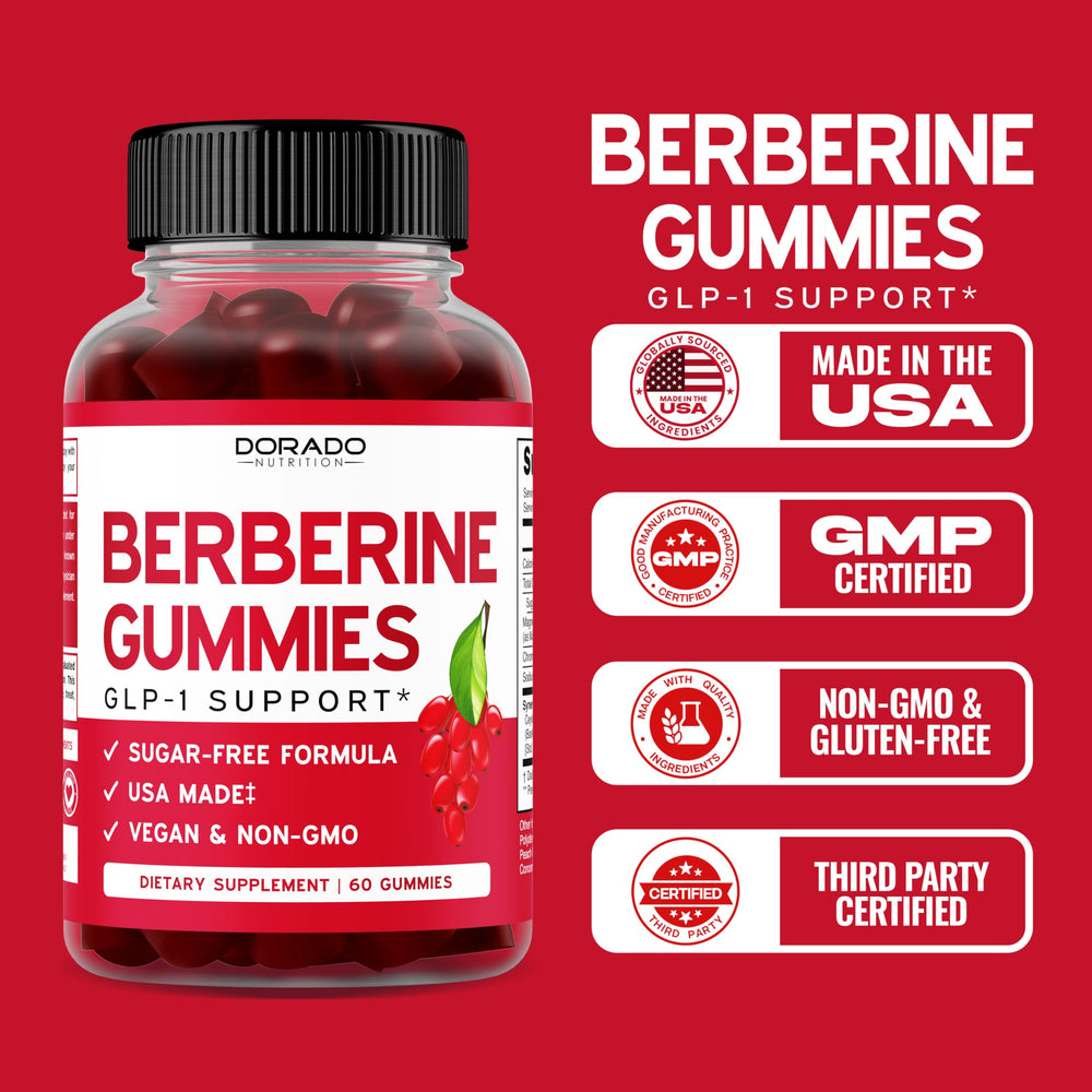 Dorado Nutrition Berberine Gummies 2-pack packaging showing ongoing daily use and savings.