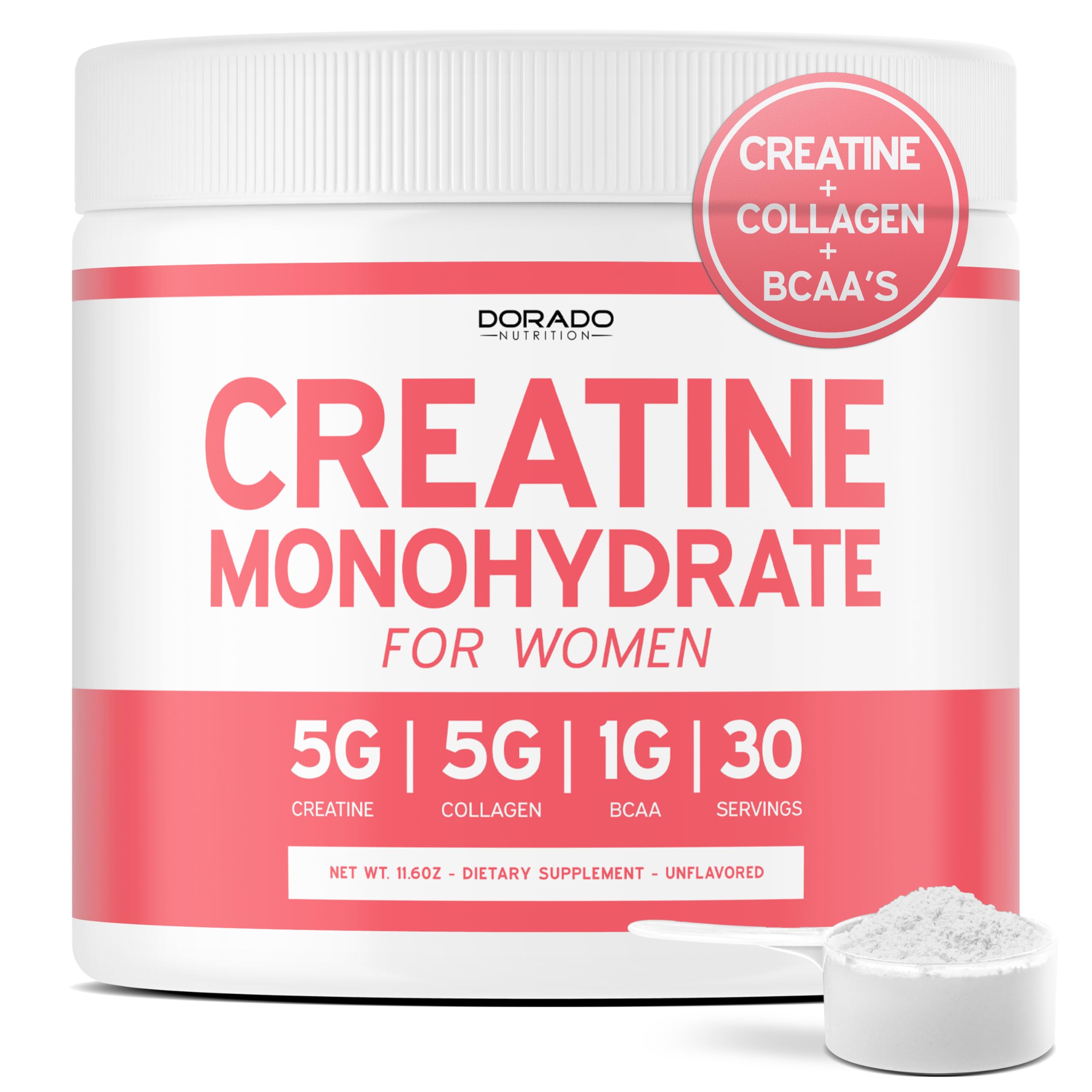 DORADO NUTRITION Creatine for Women bottle front may support workout energy and endurance.