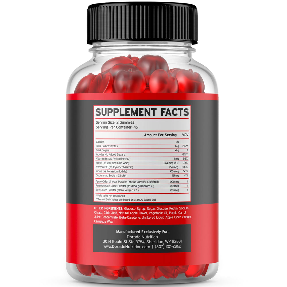 DORADO NUTRITION Keto ACV Gummies apple flavor closeup supports daily routine.