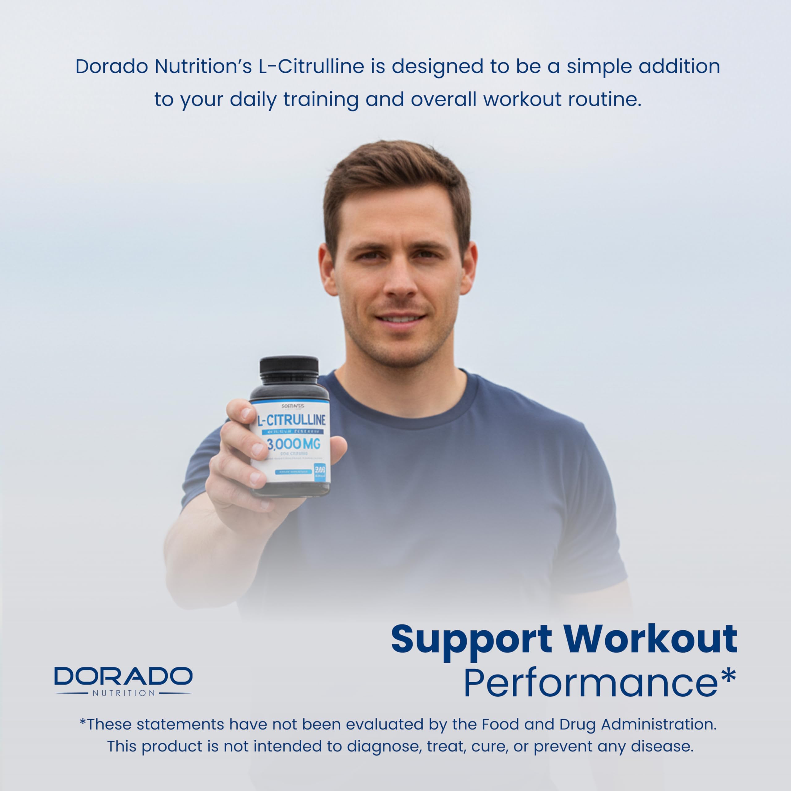 Dorado Nutrition L-Citrulline 3000mg GMP facility symbol suggests quality manufacturing.