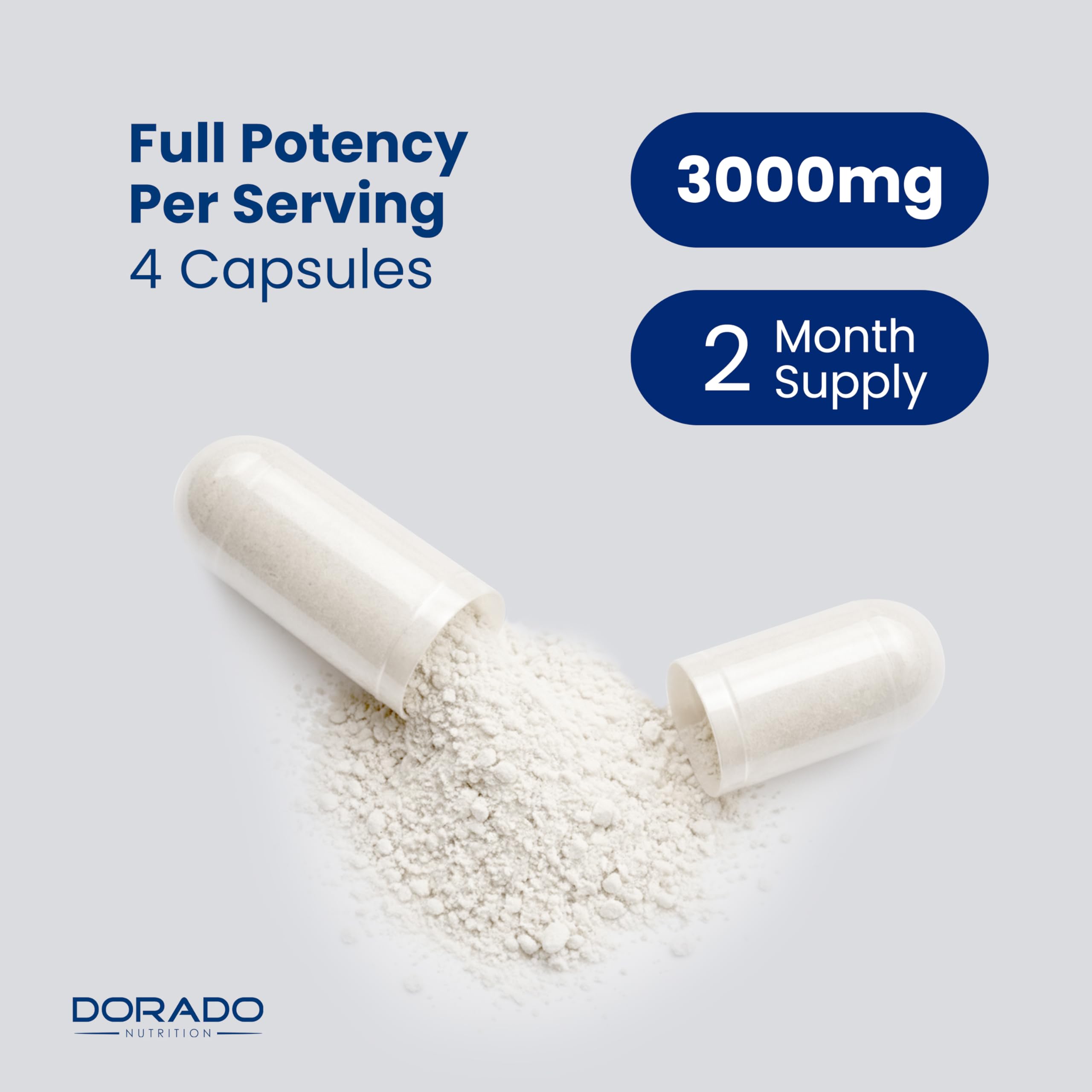 Dorado Nutrition L-Citrulline 3000mg third-party tested seal conveys independent verification.