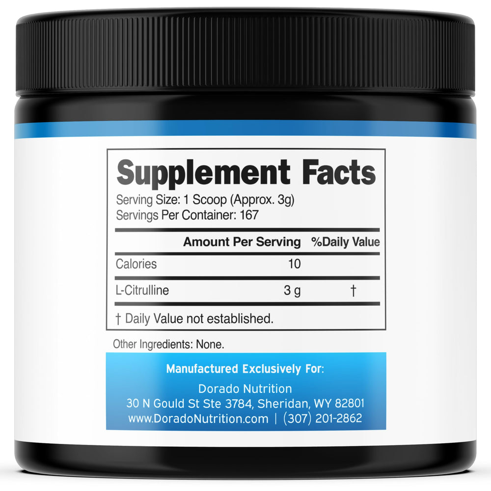 Dorado Nutrition L-Citrulline powder scoop ready for daily workouts.