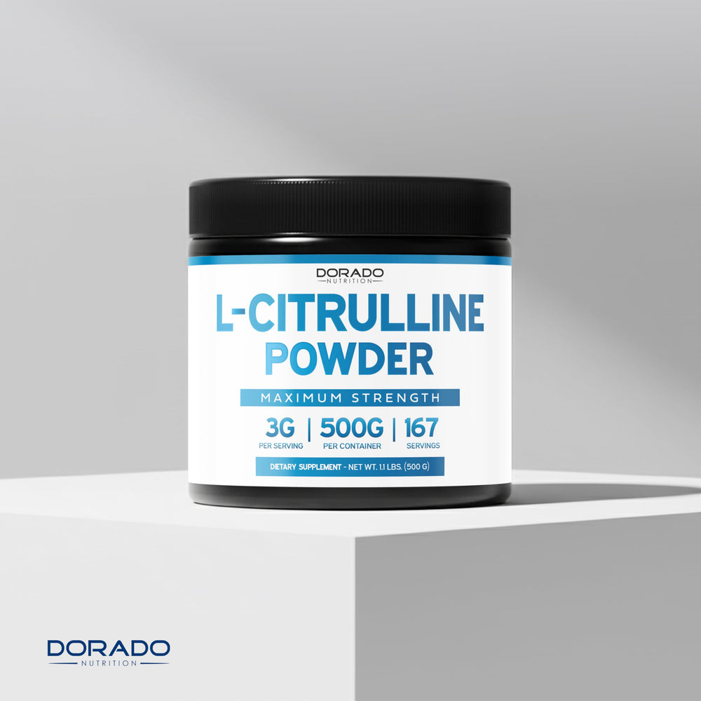 Dorado Nutrition L-Citrulline powder packaging emphasizes USA manufacturing.