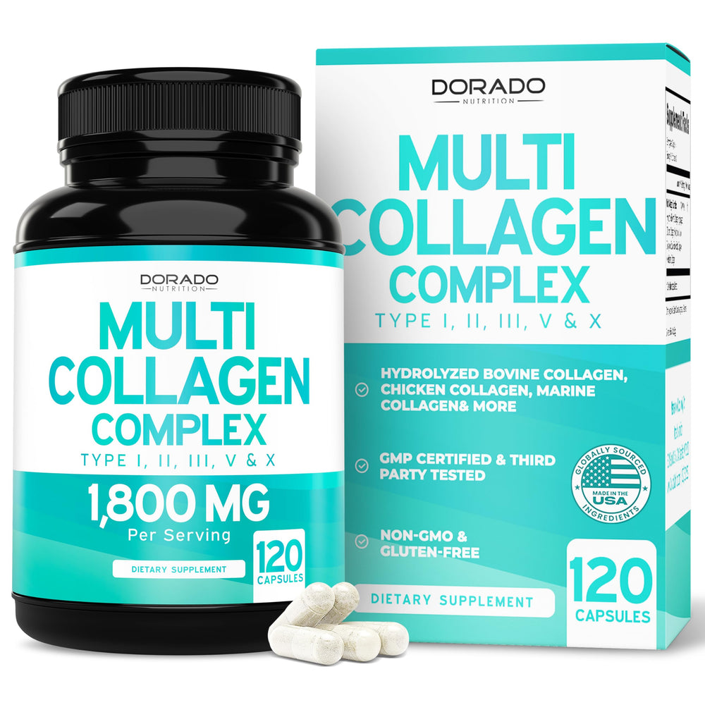 Dorado Nutrition multi collagen capsules in bottle for daily wellness support