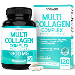 Dorado Nutrition multi collagen capsules in bottle for daily wellness support