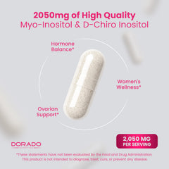 Capsules and packaging of DORADO NUTRITION inositol supplement