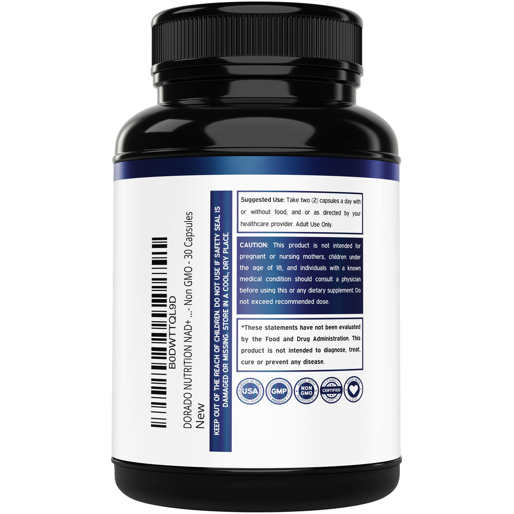 DORADO NUTRITION Nicotinamide Riboside 500mg manufactured in USA with global ingredients