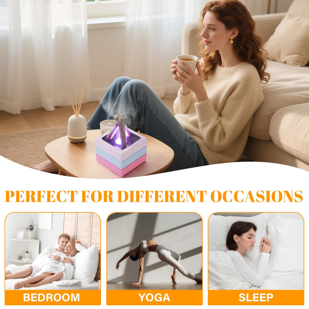 DoReFaSol colorful flame diffuser complements modern interiors.
