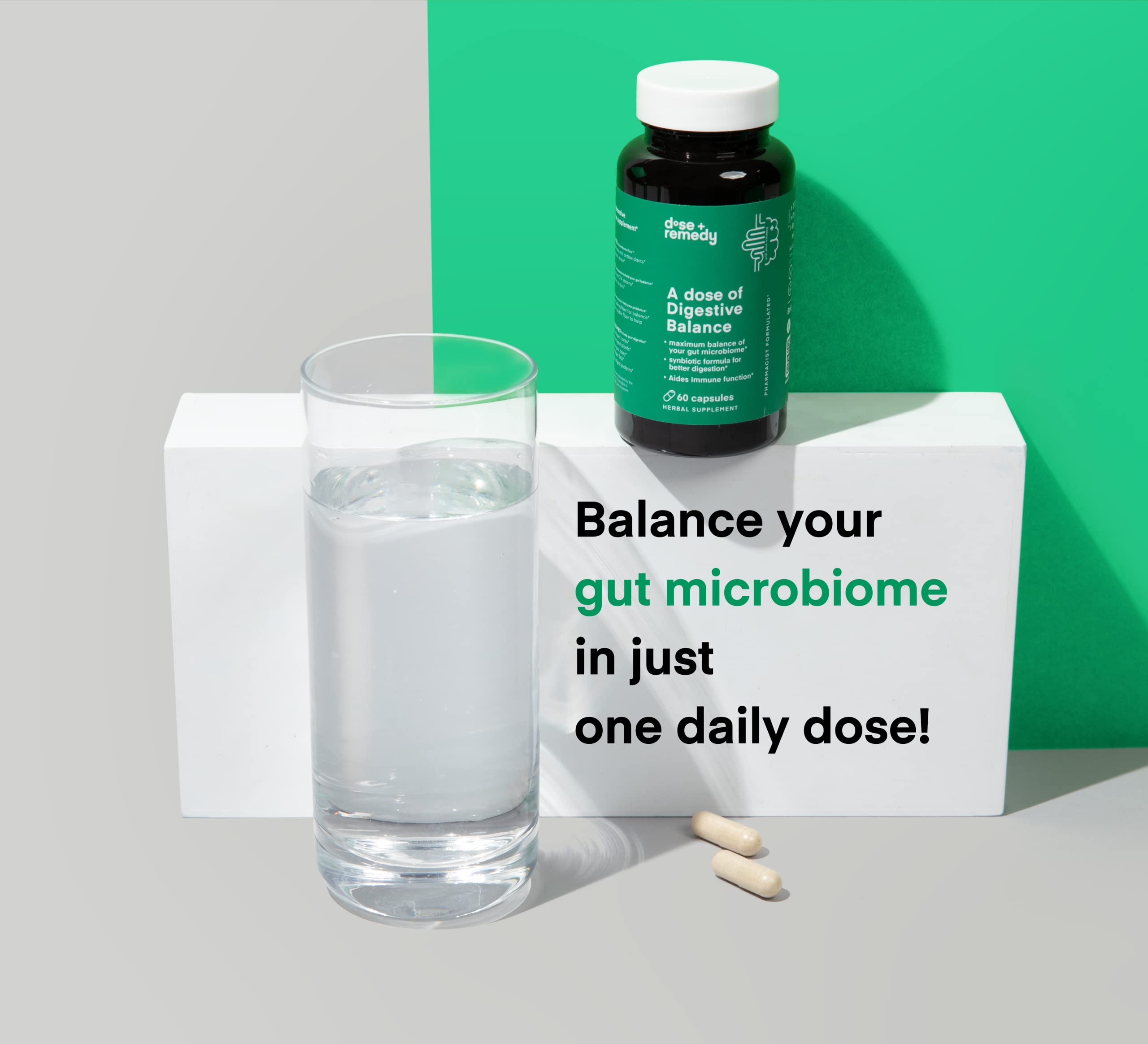 Dose + Remedy psyllium husk dietary fiber supplement visual.