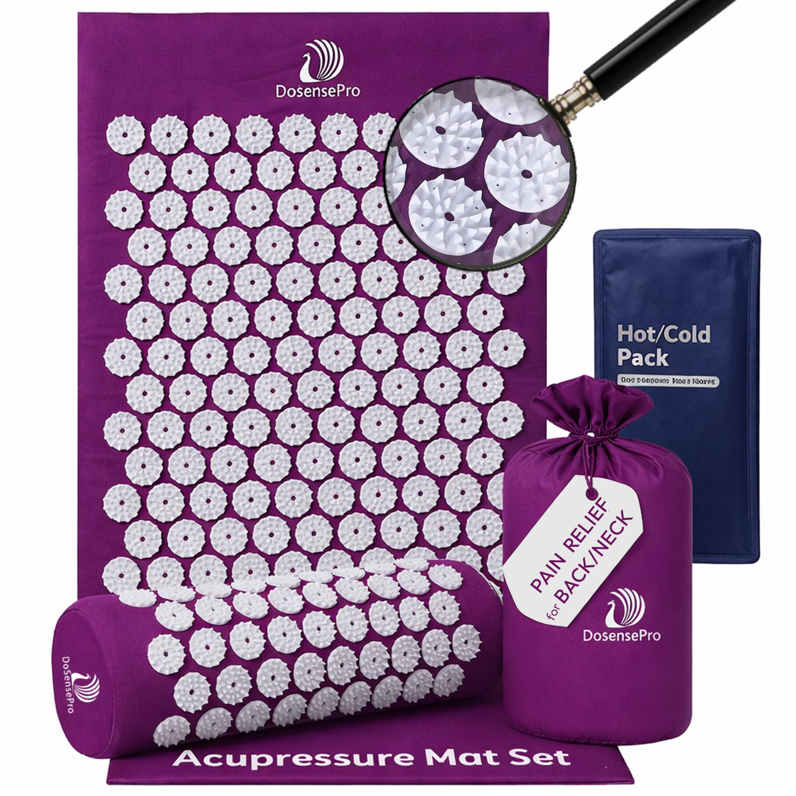 DoSensePro acupressure mat close-up of firm spikes for targeted pressure.