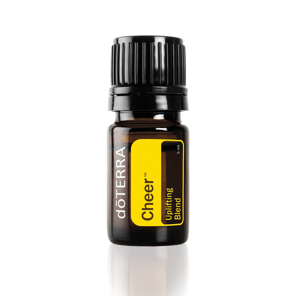 doTERRA Cheer bottle open for an uplifting aroma.