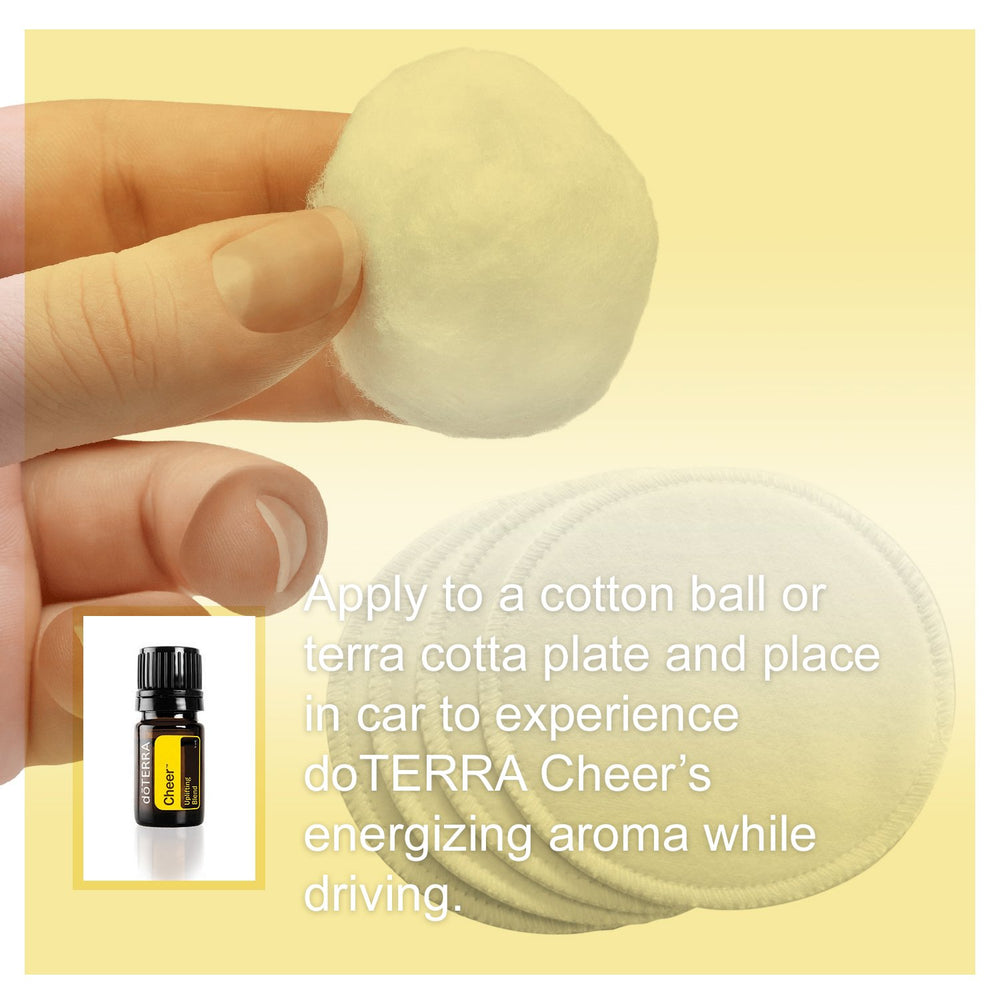 doTERRA Cheer packaging highlighting a vibrant mood-lifter.