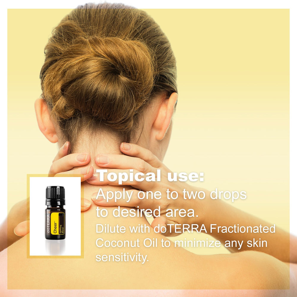 doTERRA Cheer topical application for a quick mood boost.
