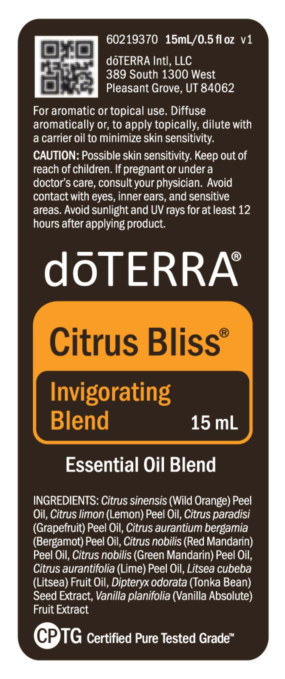 doTERRA Citrus Bliss packaging highlights the citrus-vanilla scent and premium blend.
