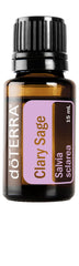 doTERRA Clary Sage essential oil bottle for calming nightly rituals.