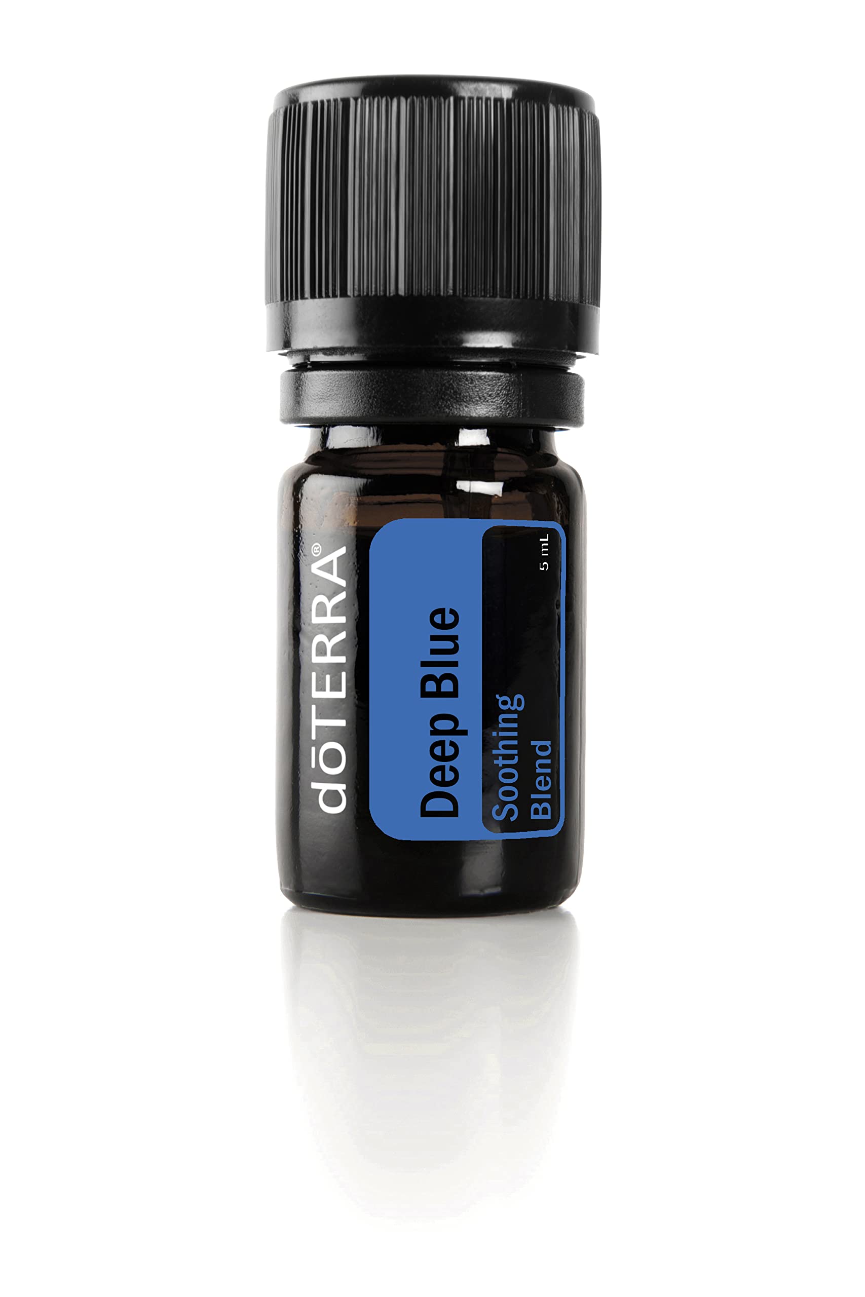 doTERRA Deep Blue bottle pour ready for a relaxing massage session