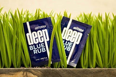 doTERRA Deep Blue Rub packet pairs with emollients for non-greasy skin feel.