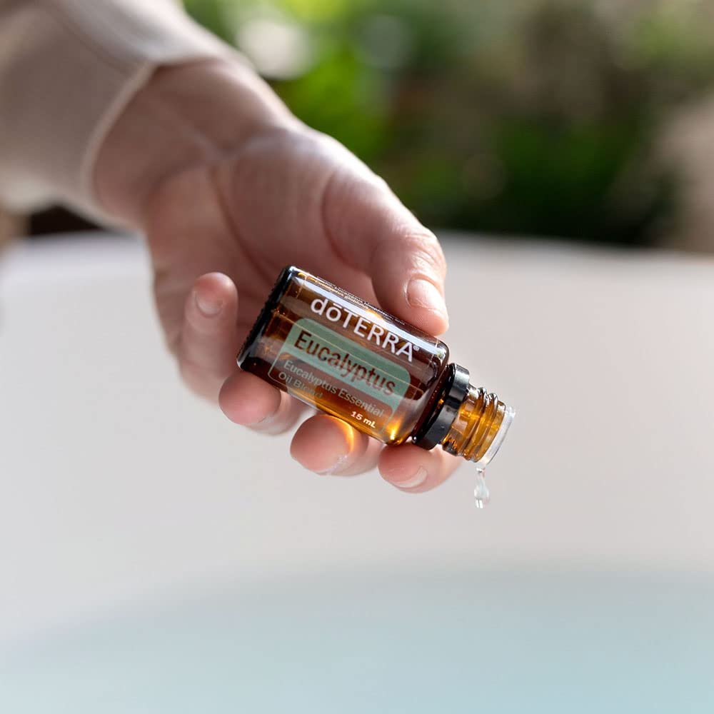 doTERRA Eucalyptus Radiata label close-up emphasizing brand and purity