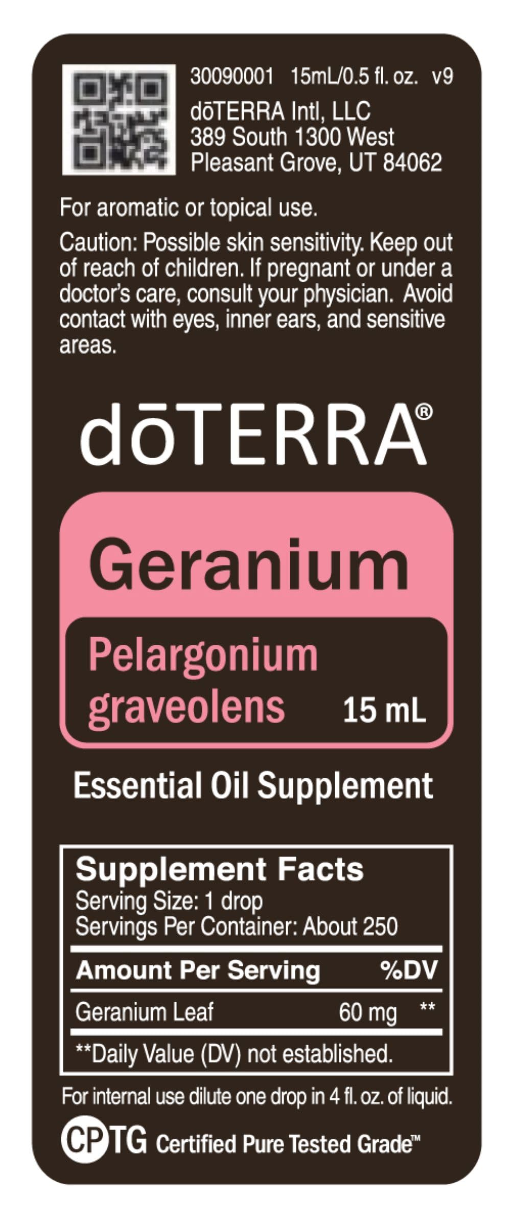 doTERRA Geranium essential oil used in a steam facial for skin refresh.