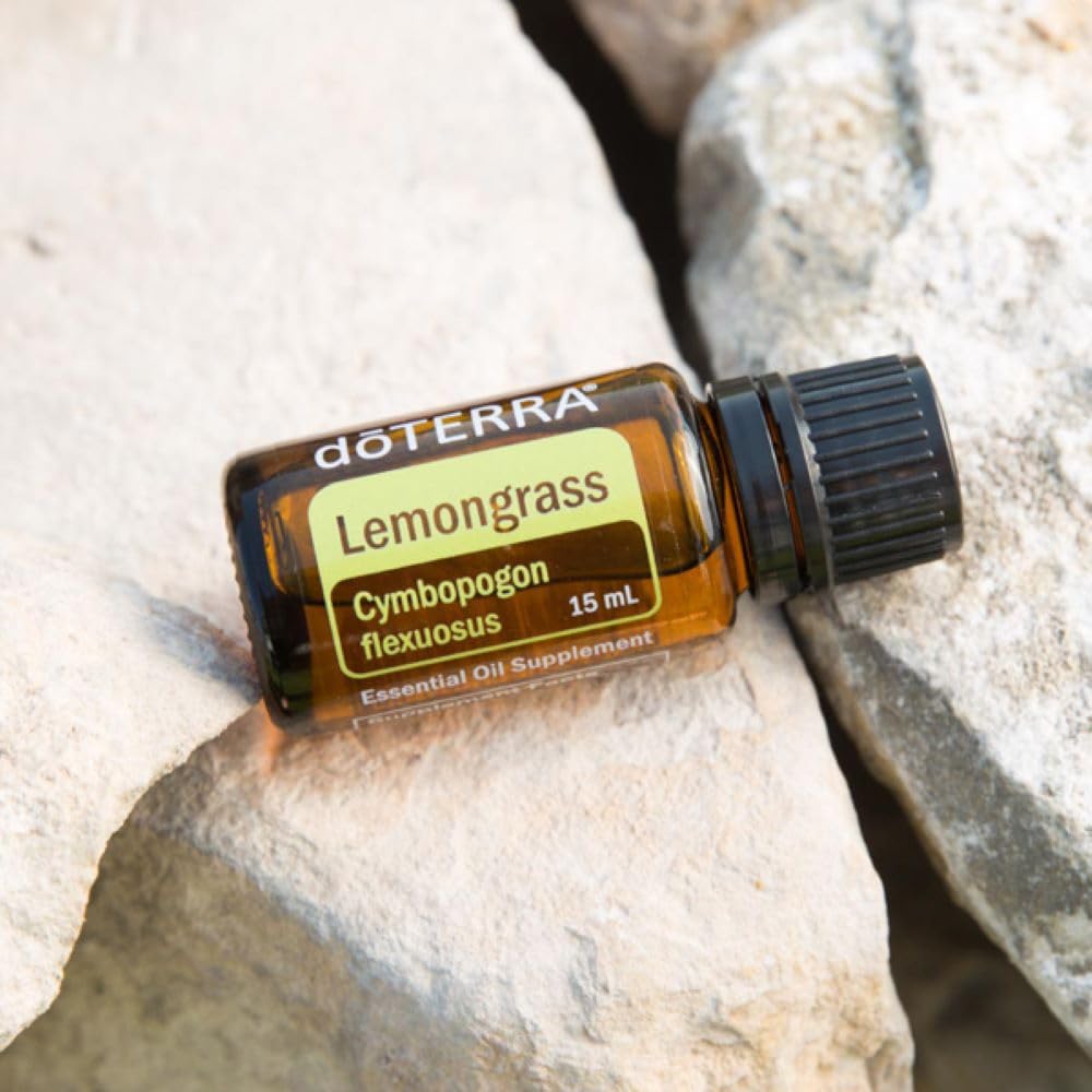 doTERRA lemongrass capsule bottle illustrating digestive support option.