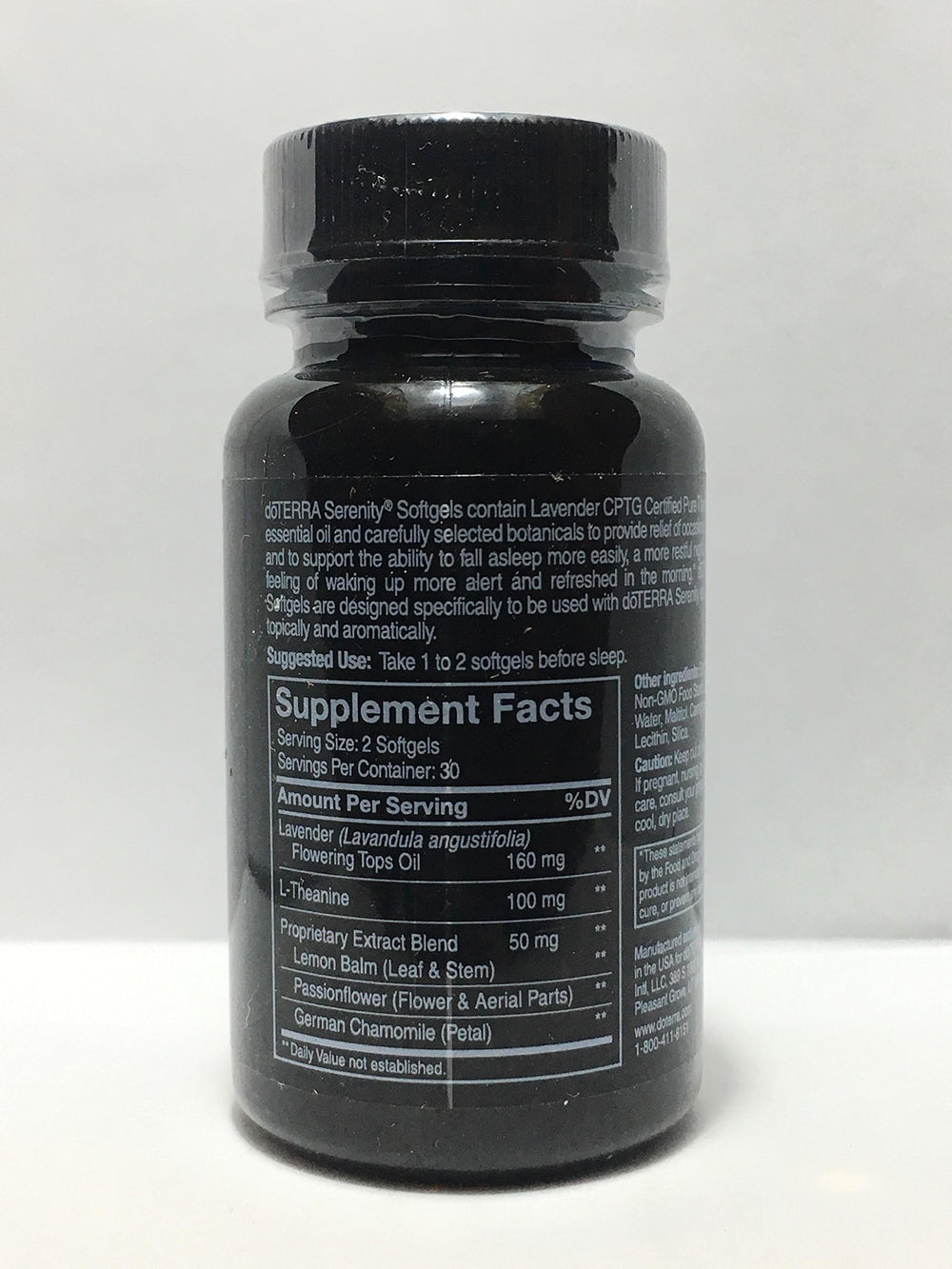 doTERRA Serenity Softgels pack highlights convenient nightly calm ritual