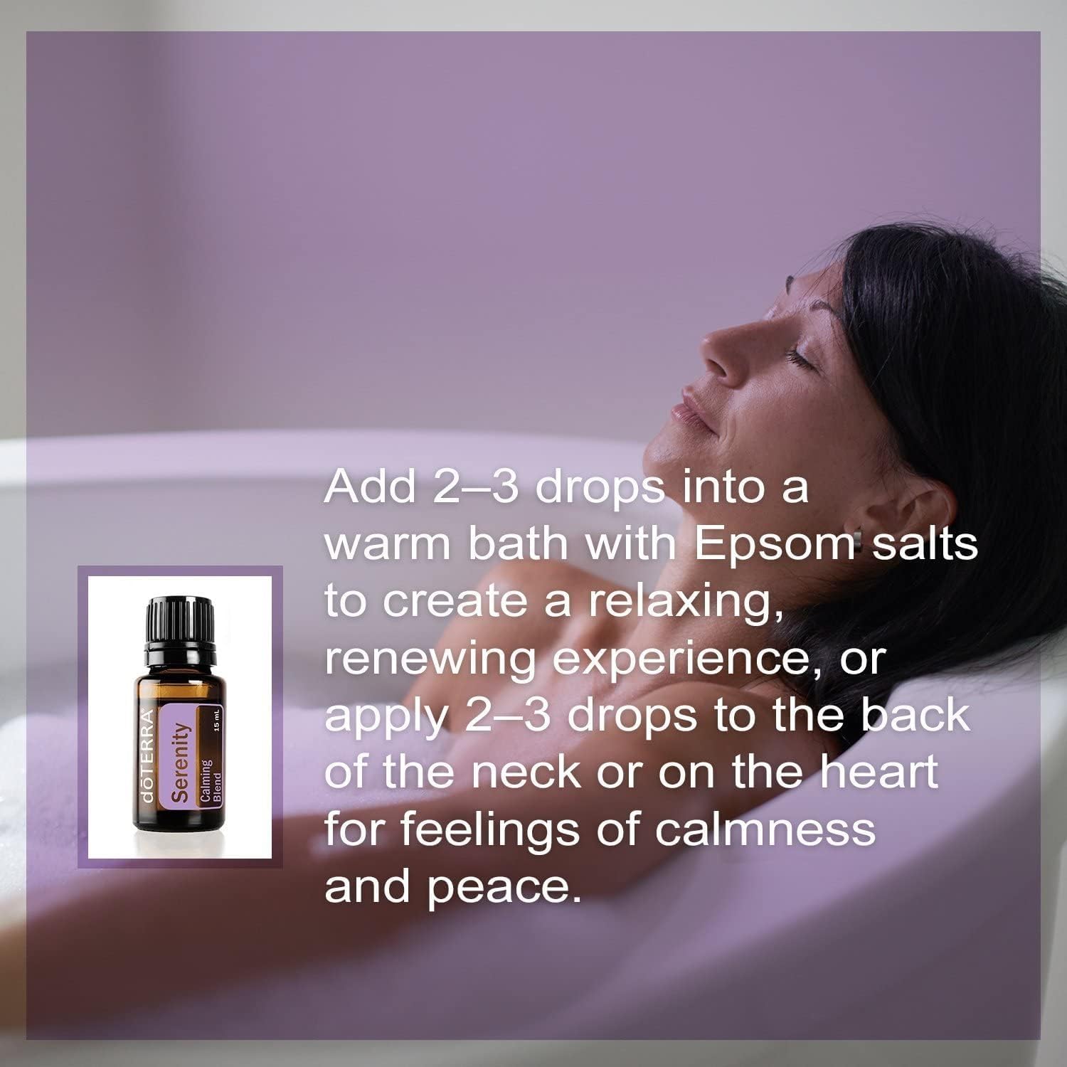 doTERRA Serenity on a vanity promotes spa-like self-care mood.