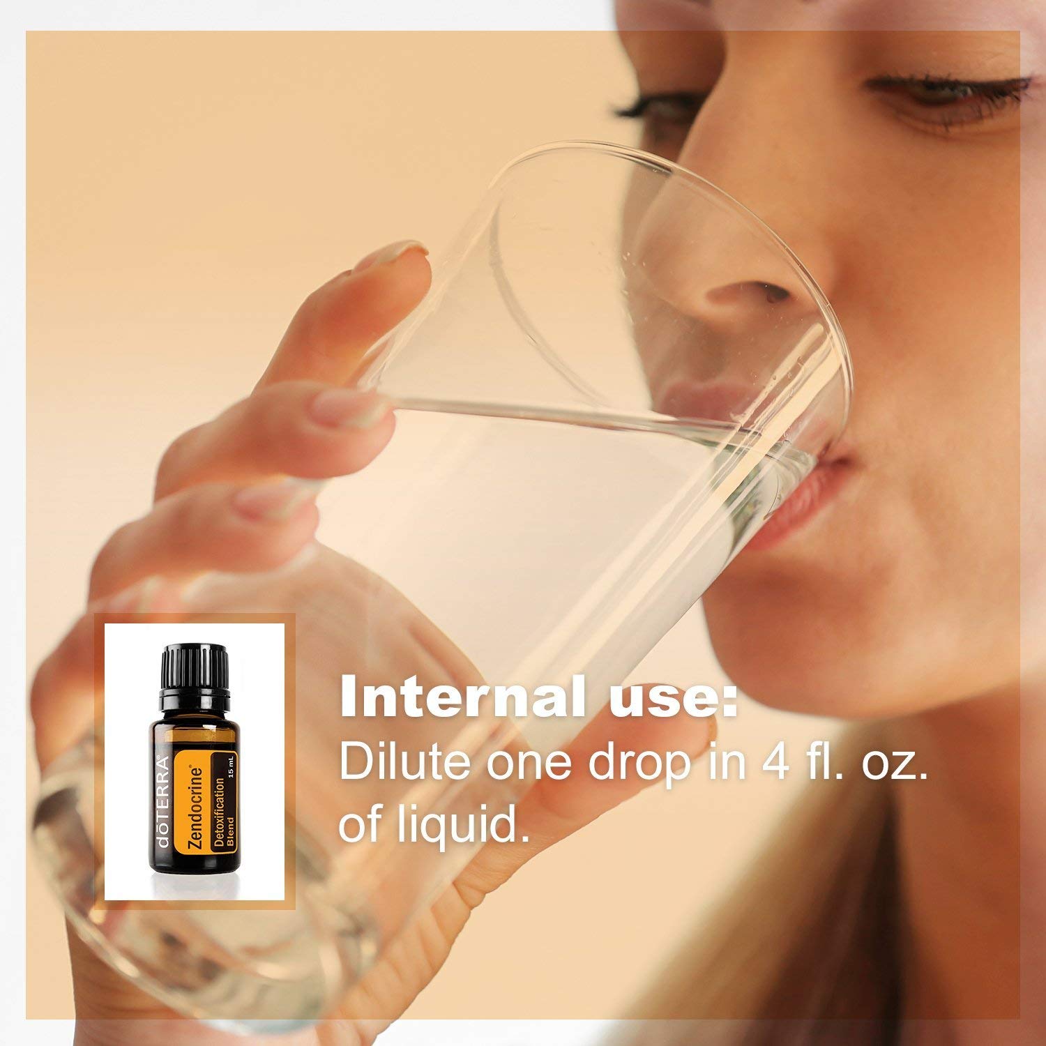 doTERRA Zendocrine bottle label, highlighting the detoxifying blend and key ingredients