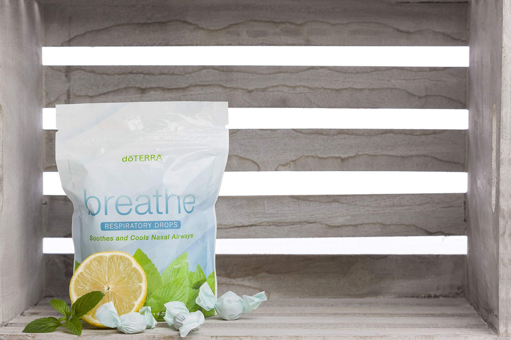 Two-pack packaging display of doTERRA Breathe drops