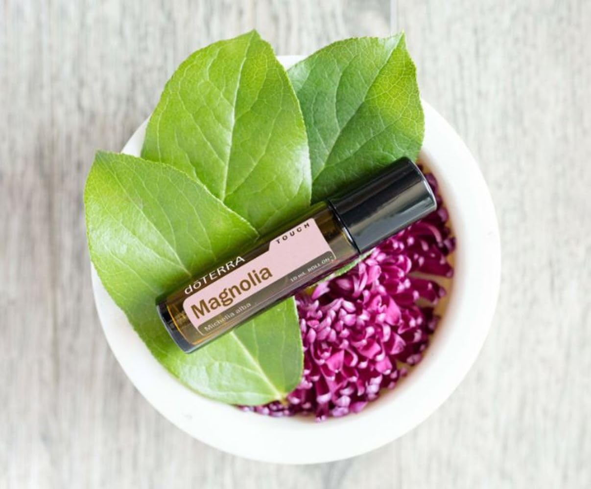 doTERRA Magnolia Touch label close-up highlighting clean, balanced skincare.