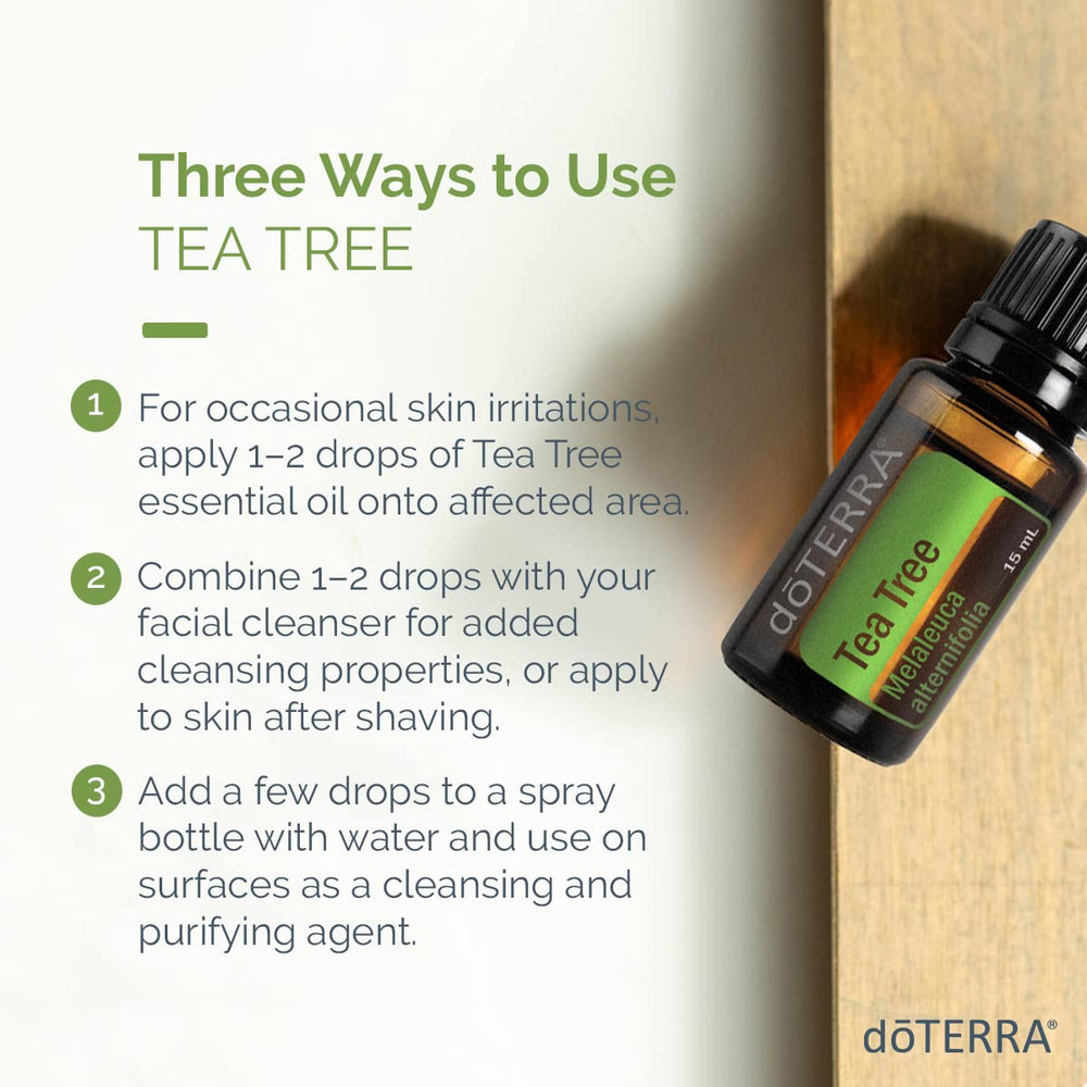 doTERRA Melaleuca oil dropper enables precise application on skin or nails.