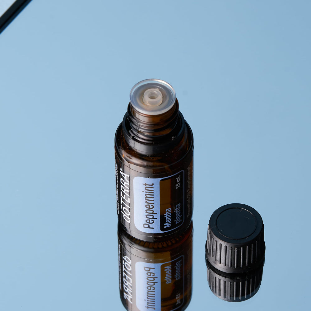 doTERRA Peppermint leaves close-up showing natural aroma and freshness.