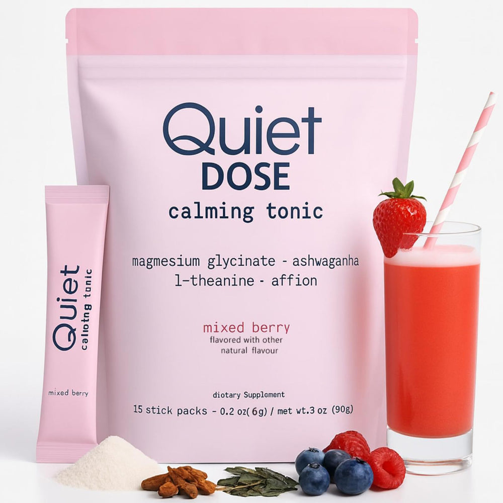 Dotkara Quiet Dose bottle ready for on-the-go calm and focus.