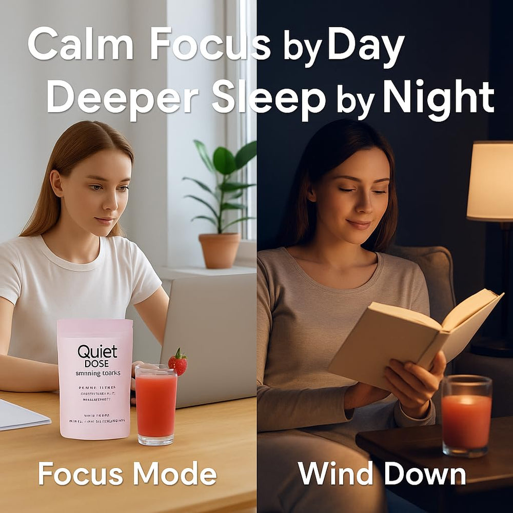 Morning routine with Dotkara Quiet Dose for a refreshed start.