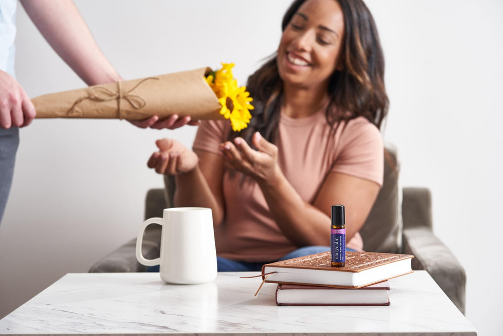 doTERRA Clary Calm box and bottle showcase gift-ready self-care packaging.