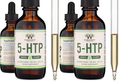 Double Wood 5HTP Drops bottle front for mood support and everyday calm